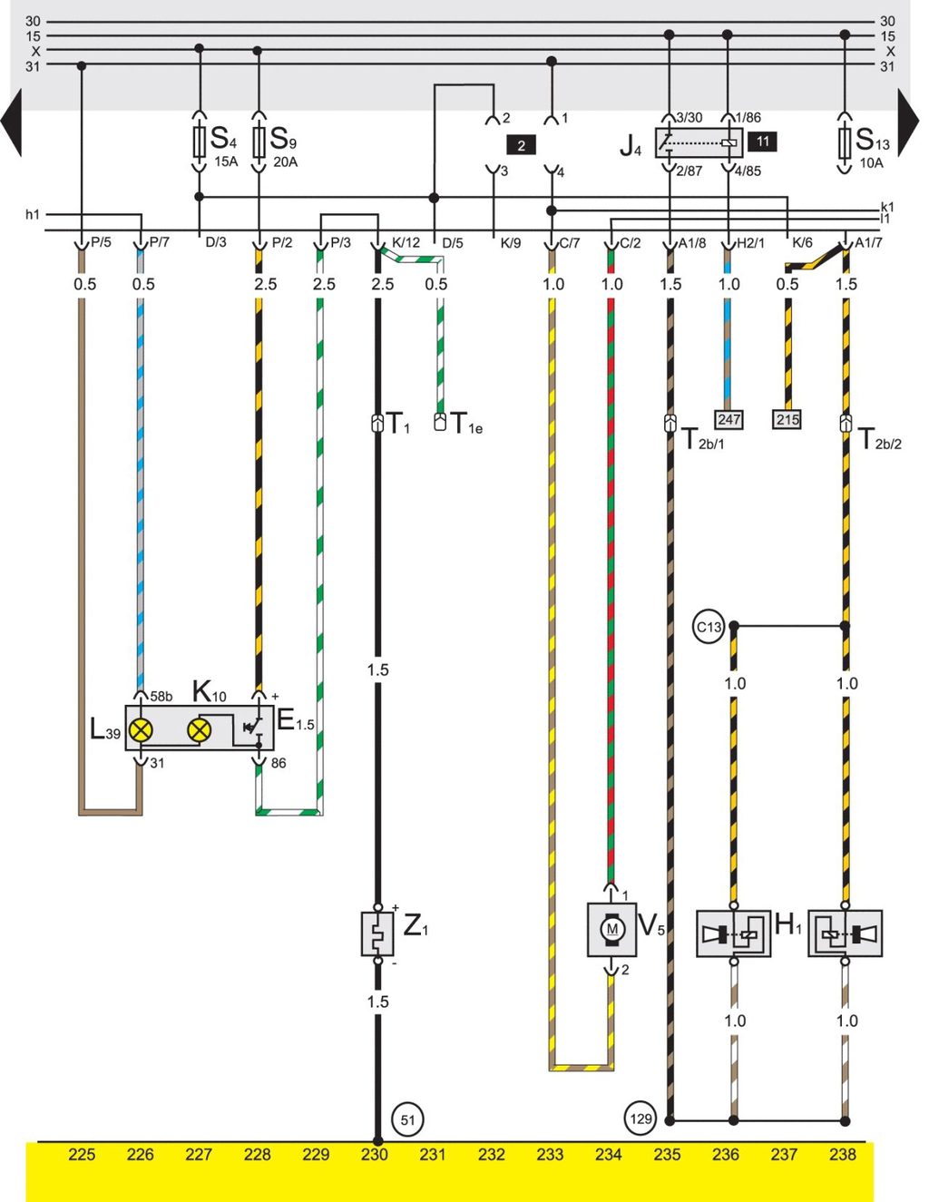 Пассат б3 схема электропроводки