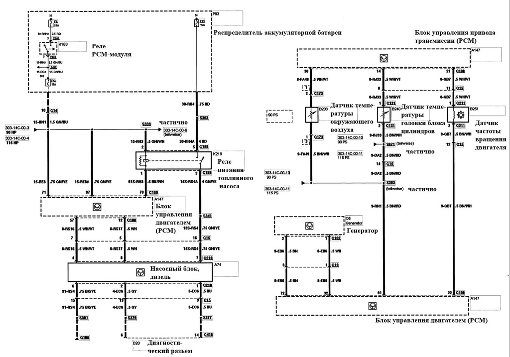 Схема электропроводки форд мондео 1