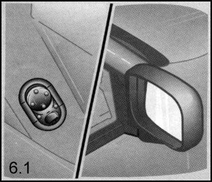  Регулировка положения зеркал заднего вида, дверных стекол и верхнего люка Opel Frontera