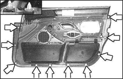  Снятие и установка облицовки двери BMW 5 (E39)
