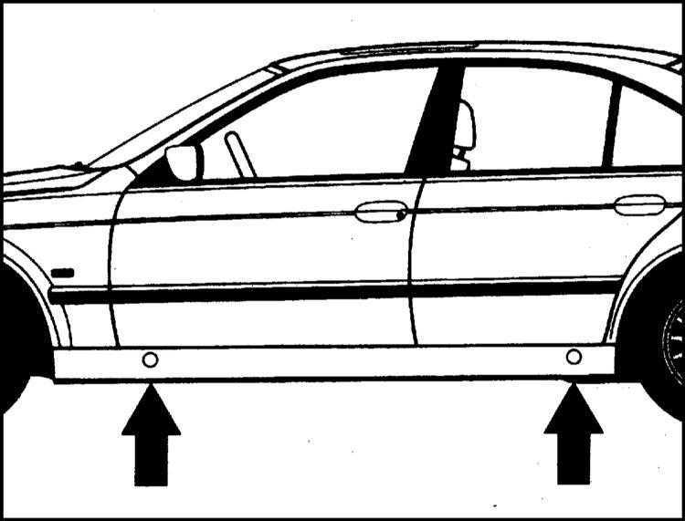  Поддомкрачивание и буксировка BMW 5 (E39)