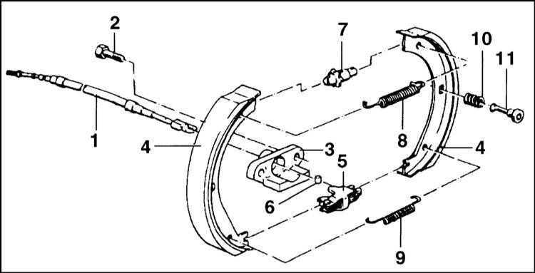  Снятие и установка тормозных колодок стояночного тормоза BMW 5 (E39)